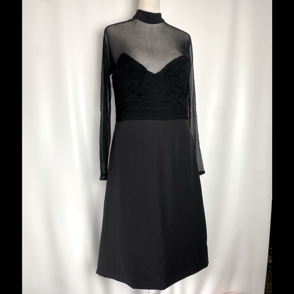 VERA BRADLEY ILLUSION LONG SLEEVE BUTTON UP BACK BLACK DRESS GREAT CONDITION (6)